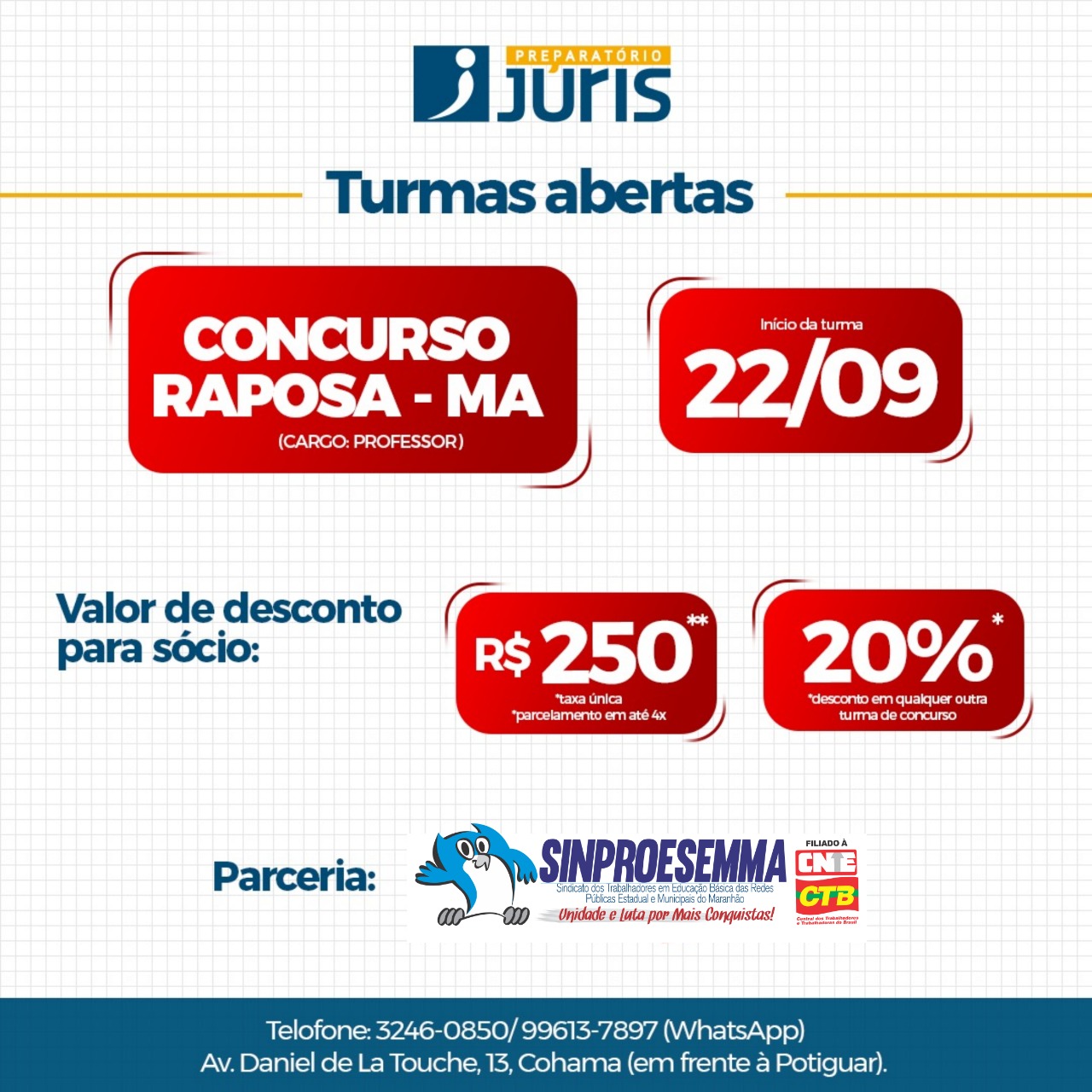 Sinproesemma fecha parceria com o juris concurso