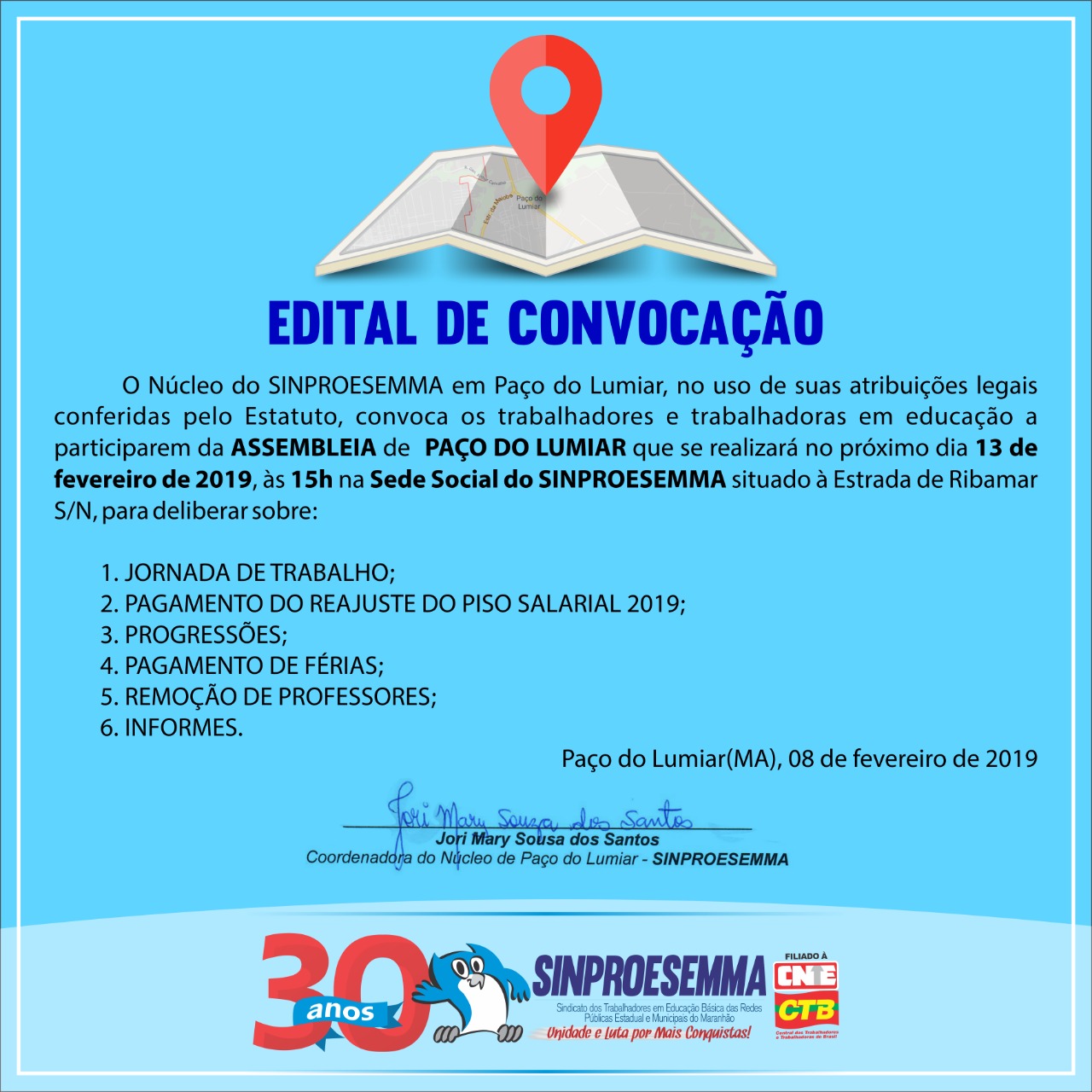 Paço do Lumiar: Edital de Convocação