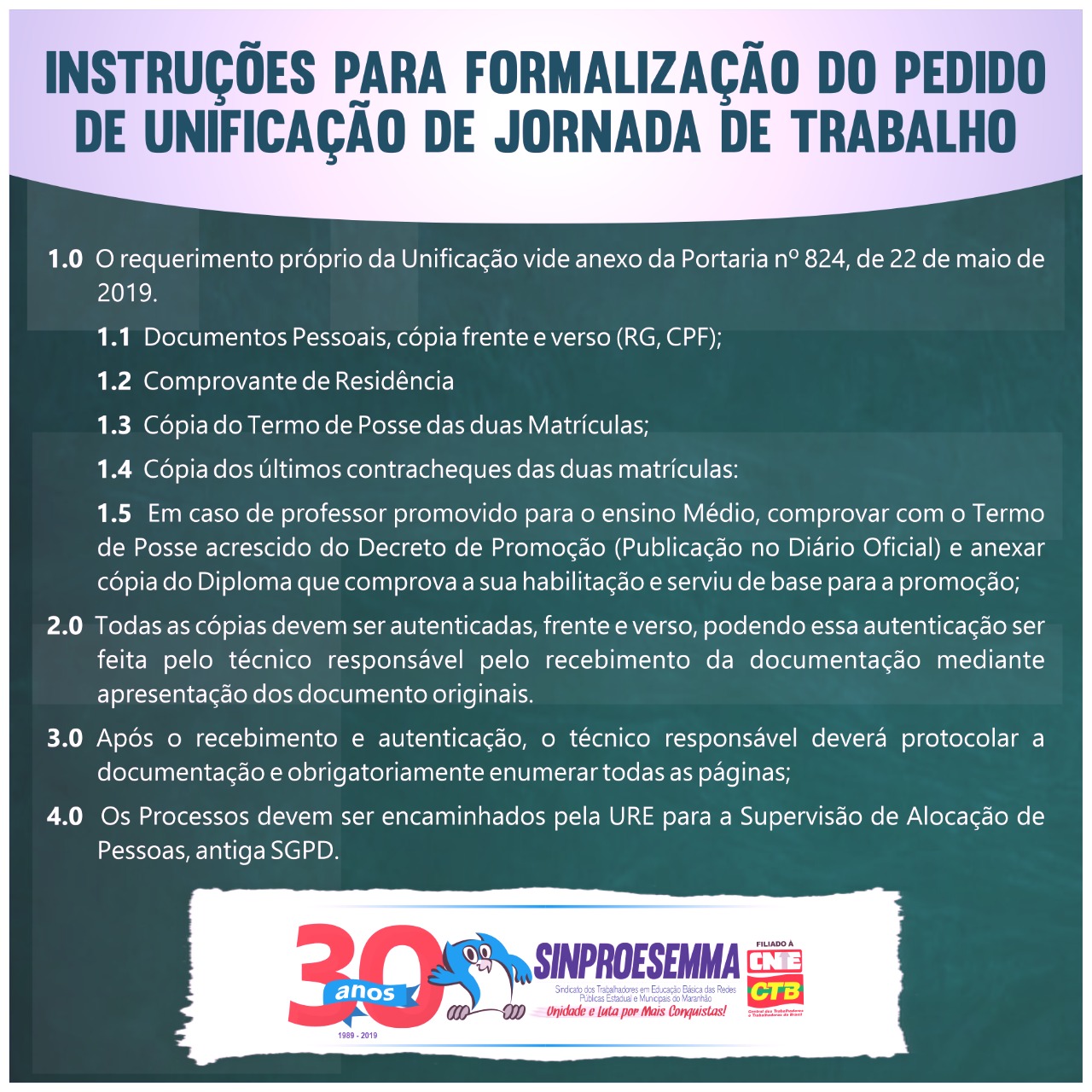 Unificação de matrículas teve início nesta segunda-feira
