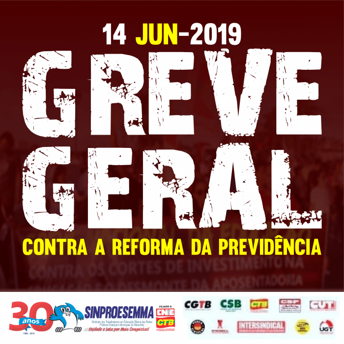 Greve Geral: Trabalhadores da Educação vão parar as atividades no dia 14 de Junho