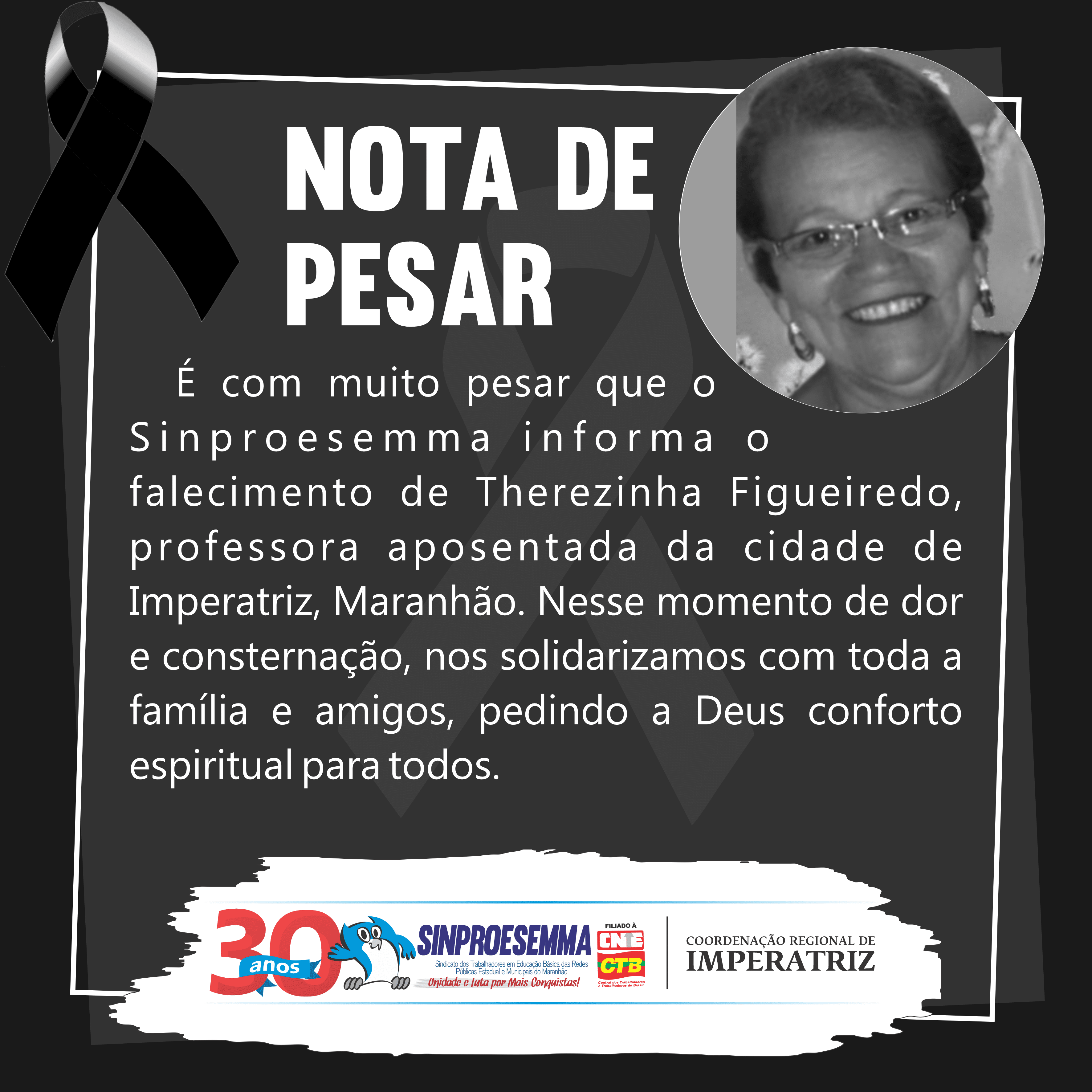 Nota de Pesar – Professora Therezinha Figueiredo