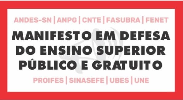 CNTE assina manifesto em defesa do ensino superior público e gratuito