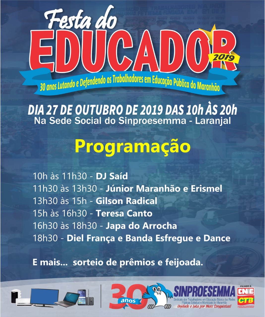 Festa do Educador 2019: lazer, música e sorteio de prêmios