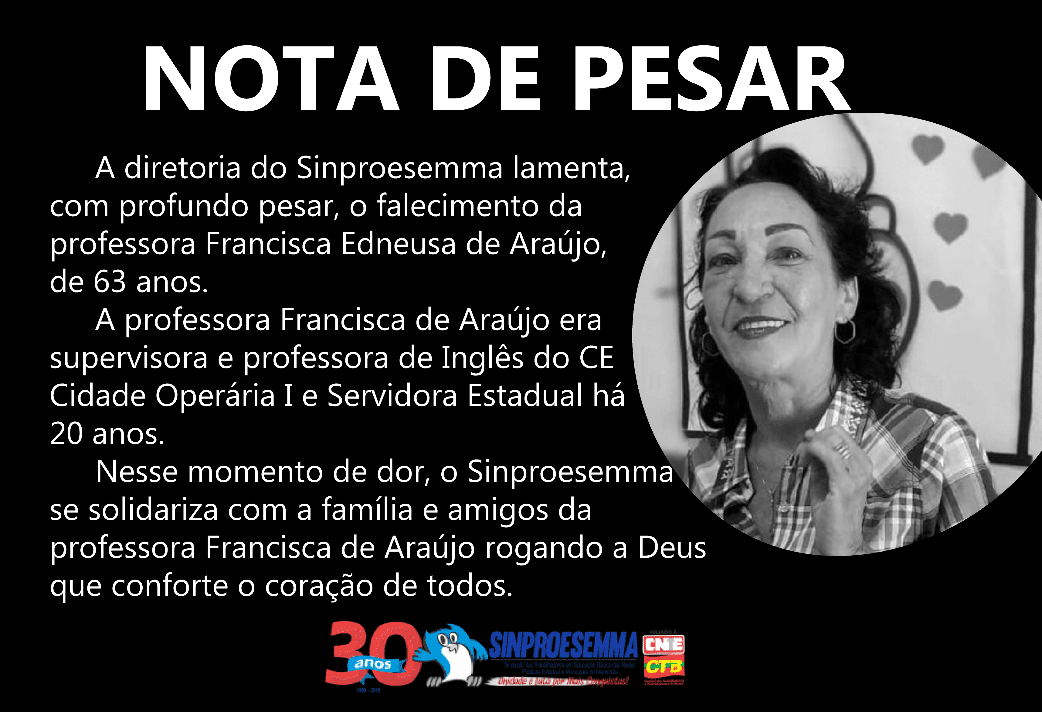Nota de Pesar – Francisca Edneusa de Araújo