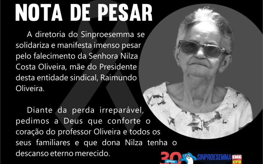 Nota de pesar – Nilza Costa Oliveira