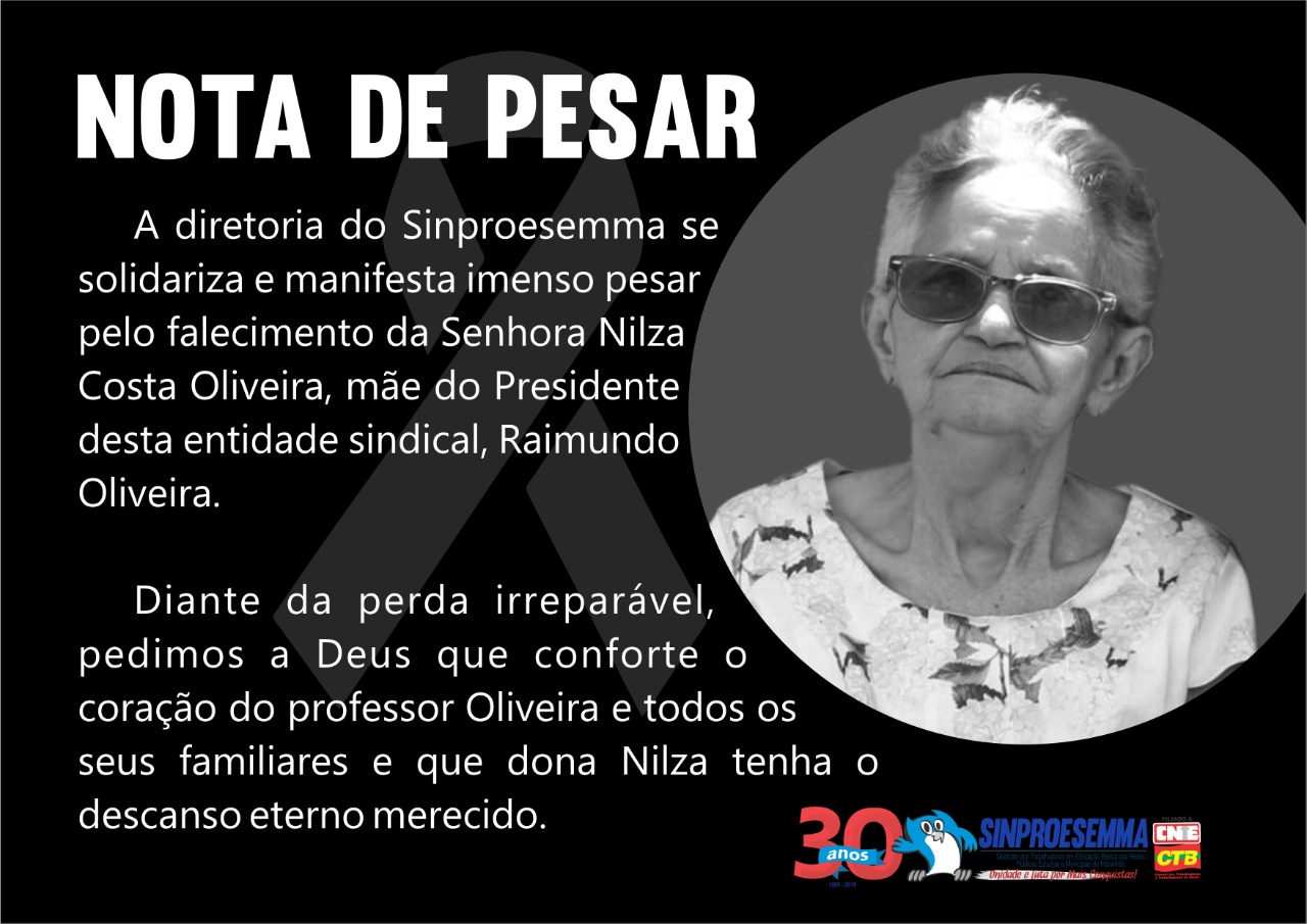 Nota de pesar – Nilza Costa Oliveira