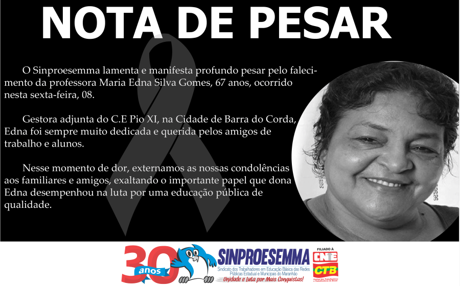 Nota de Pesar – Maria Edna Silva Gomes