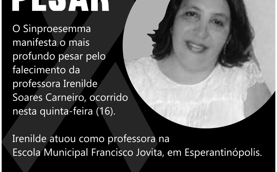 Nota de pesar – Irenilde Soares Carneiro