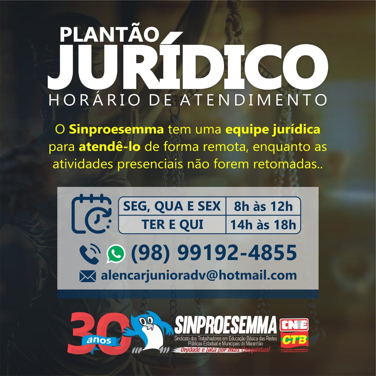 Plantão Jurídico Sinproesemma
