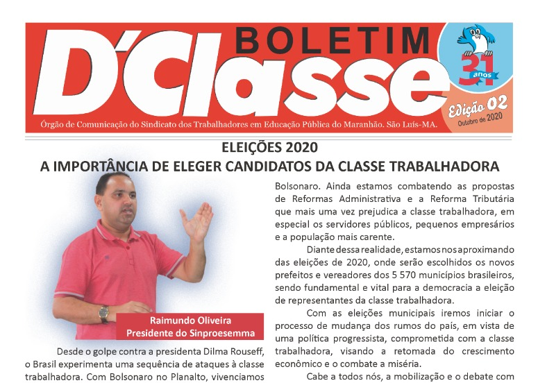 Boletim D’Classe 02 – Outubro