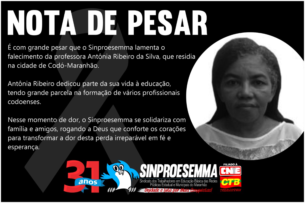 Nota de Pesar – Antônia Ribeiro da Silva