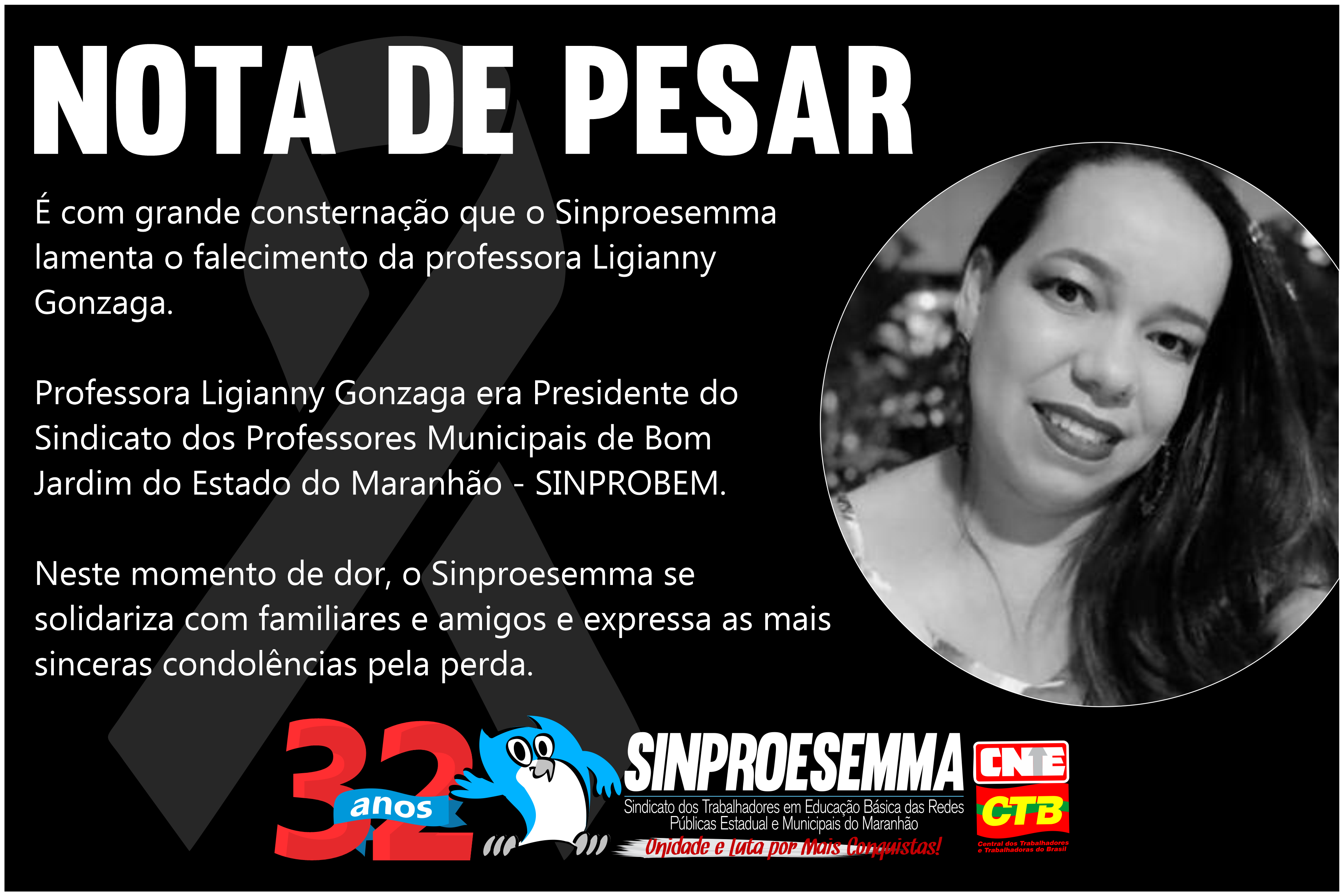 NOTA DE PESAR – PROFESSORA LIGIANNY GONZAGA