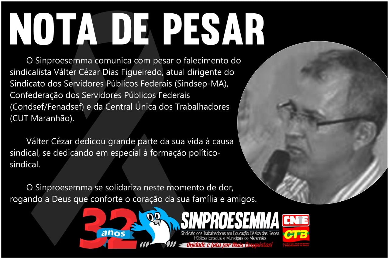 Nota de pesar – Valter César