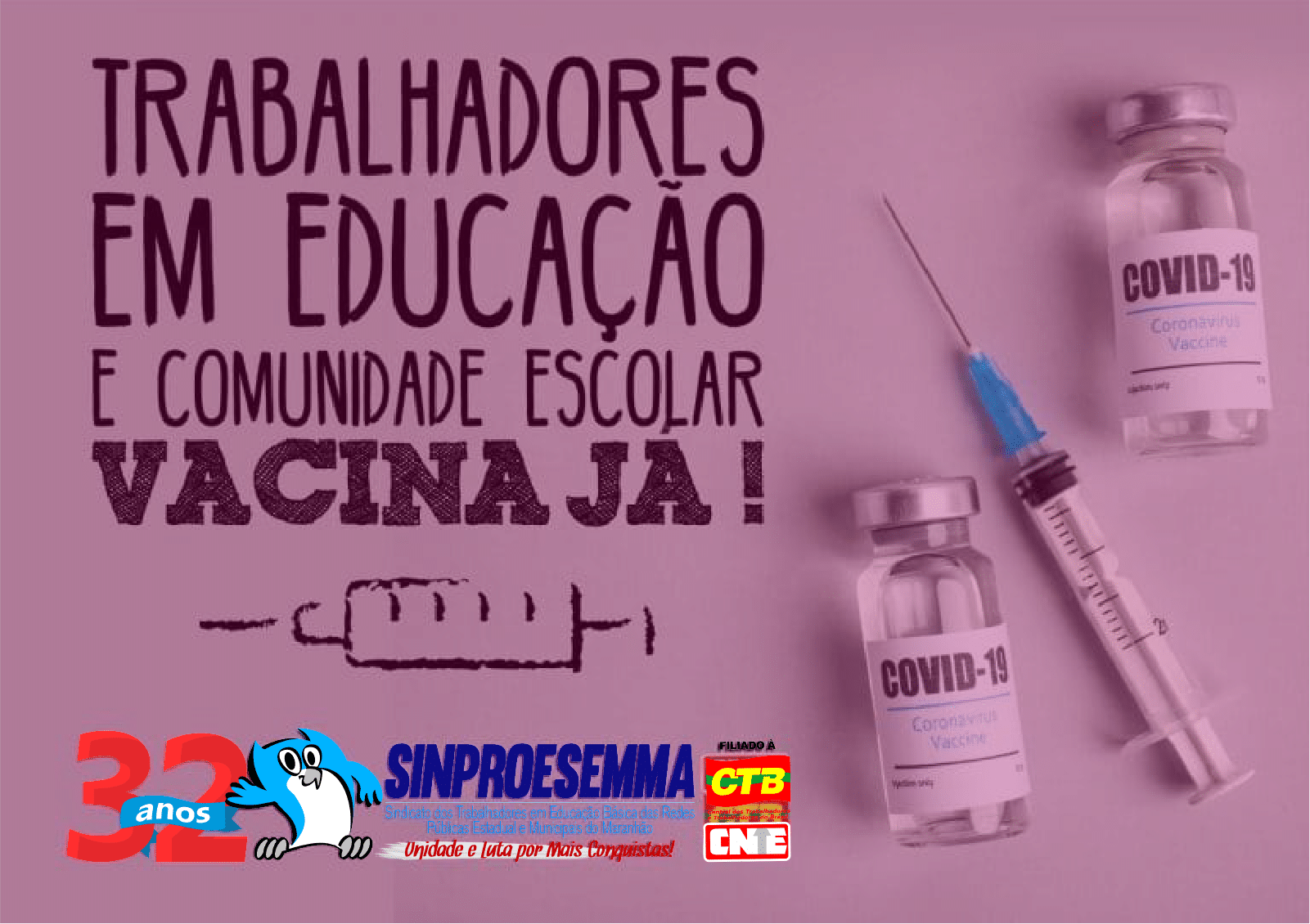 Sinproesemma enfatiza necessidade da vacinação de toda a comunidade escolar