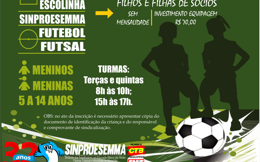 Sinproesemma lança Escolinha de Futebol e Futsal em parceria com o Grupama