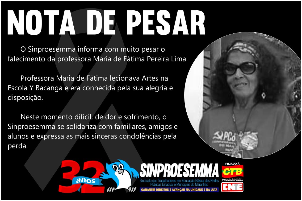 Nota de Pesar – Maria de Fátima Pereira Lima