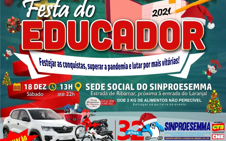 Sinproesemma promove Festa do Educador dia 18 de dezembro