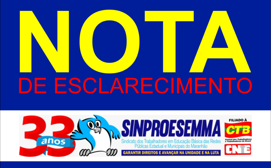 NOTA DE ESCLARECIMENTO – NÚCLEO DE SÃO JOSÉ DE RIBAMAR