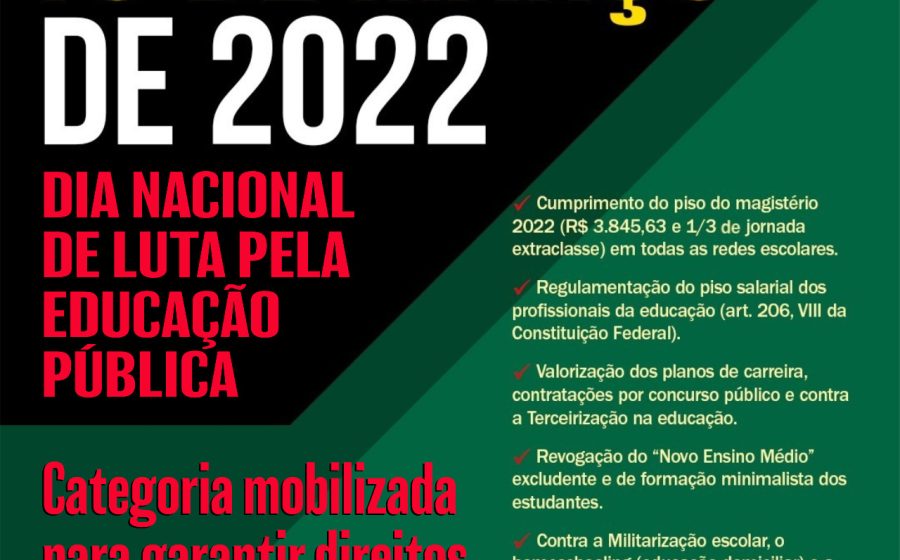 16 de Março, Dia Nacional de Luta Pela Educação!