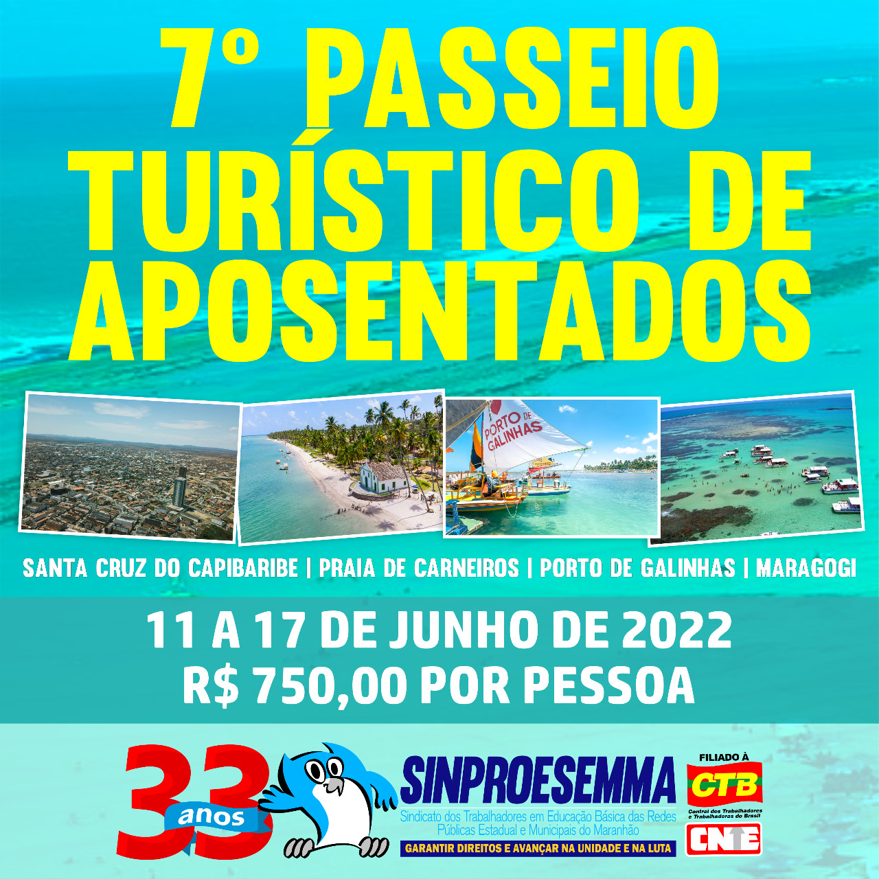 ALÔ aposentados ÚLTIMAS VAGAS para o Passeio Turístico no Caribe Brasileiro!