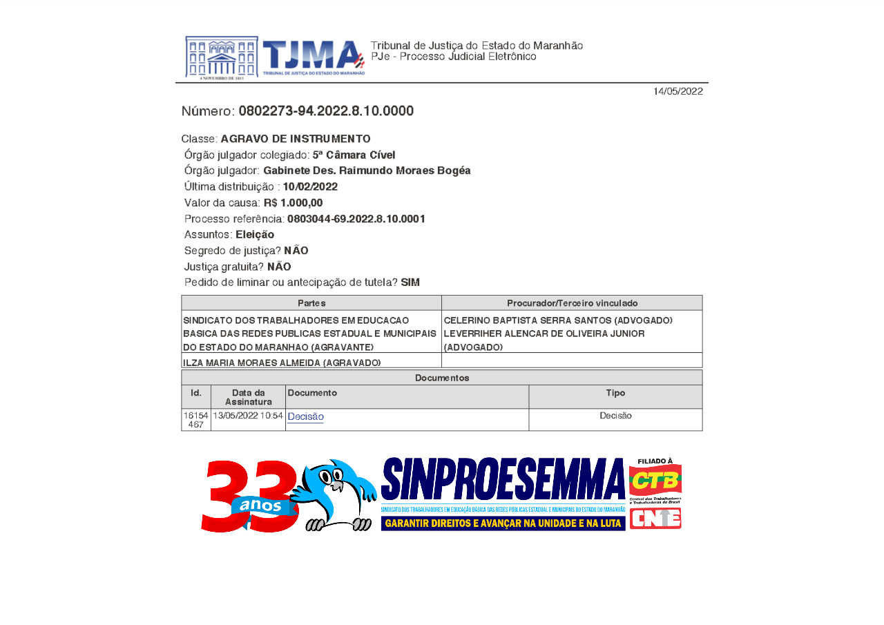 SINPROESEMMA consegue na justiça a anulação da eleição irregular que visava dar o golpe no núcleo do sindicato em São José de Ribamar