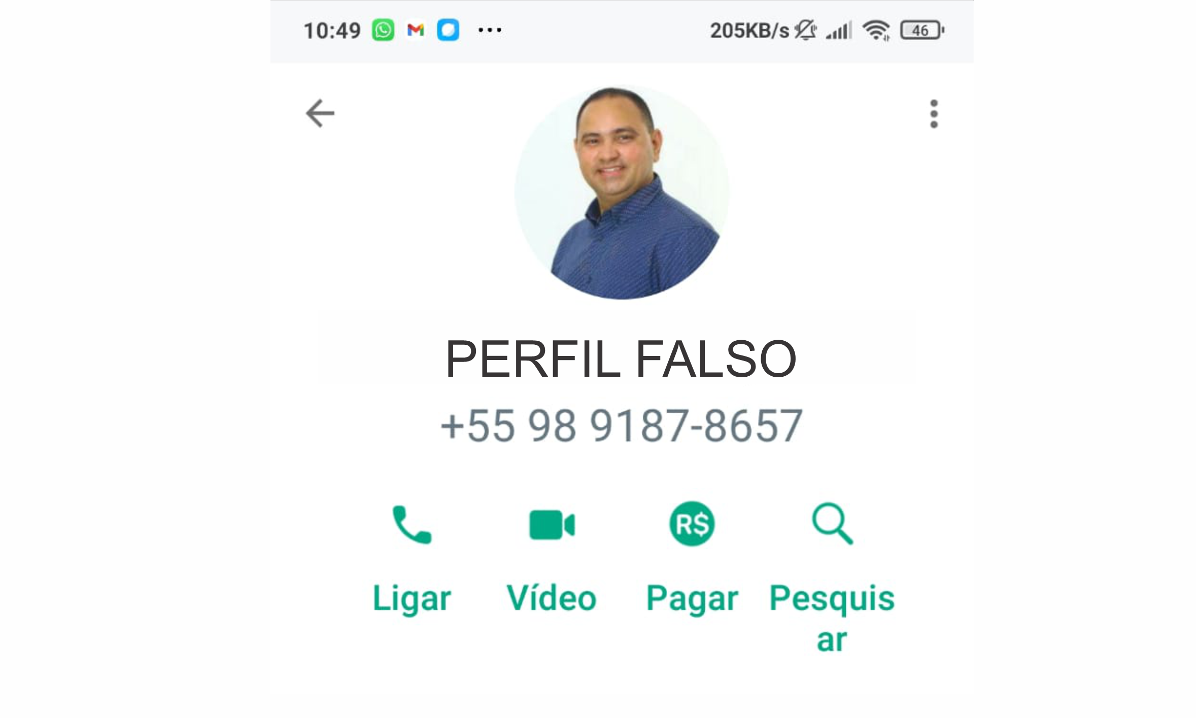 Golpistas voltam a atacar e criam novo perfil falso com imagem do presidente do Sinproesemma