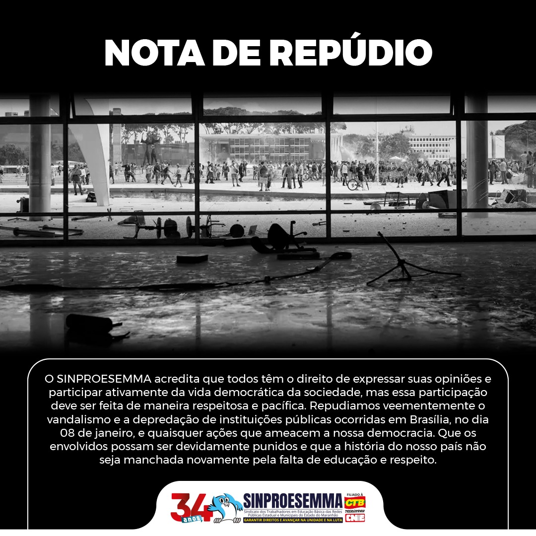 Nota de Repúdio contra atos terroristas em Brasília