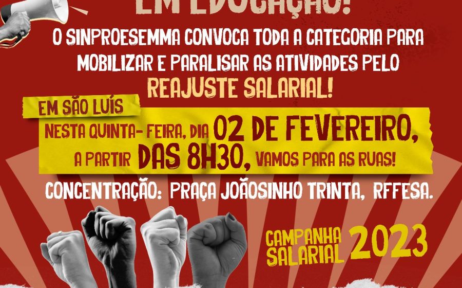 Sinproesemma convoca categoria para mobilização pelo reajuste salarial 2023