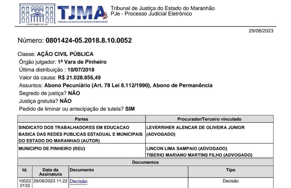 Sinproesemma conquista na justiça o bloqueio do Precatório do Fundef em Pinheiro