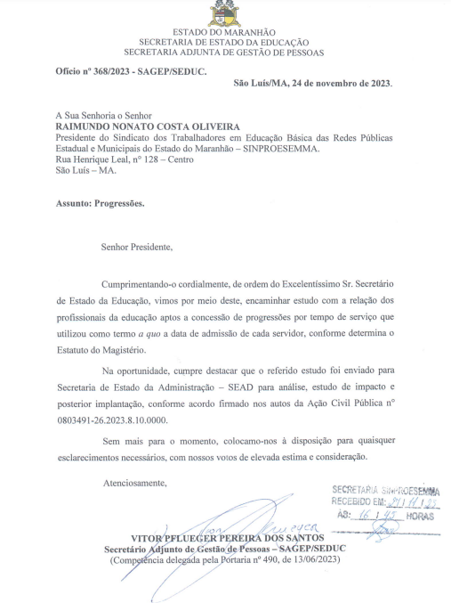 Sinproesemma cobra a implantação de forma correta de todas as progressões