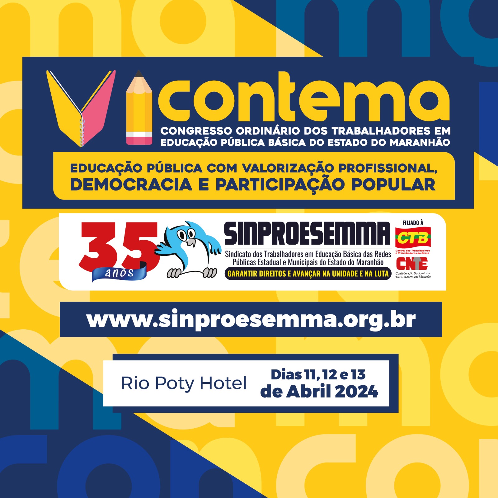Sinproesemma realizará o VI CONTEMA