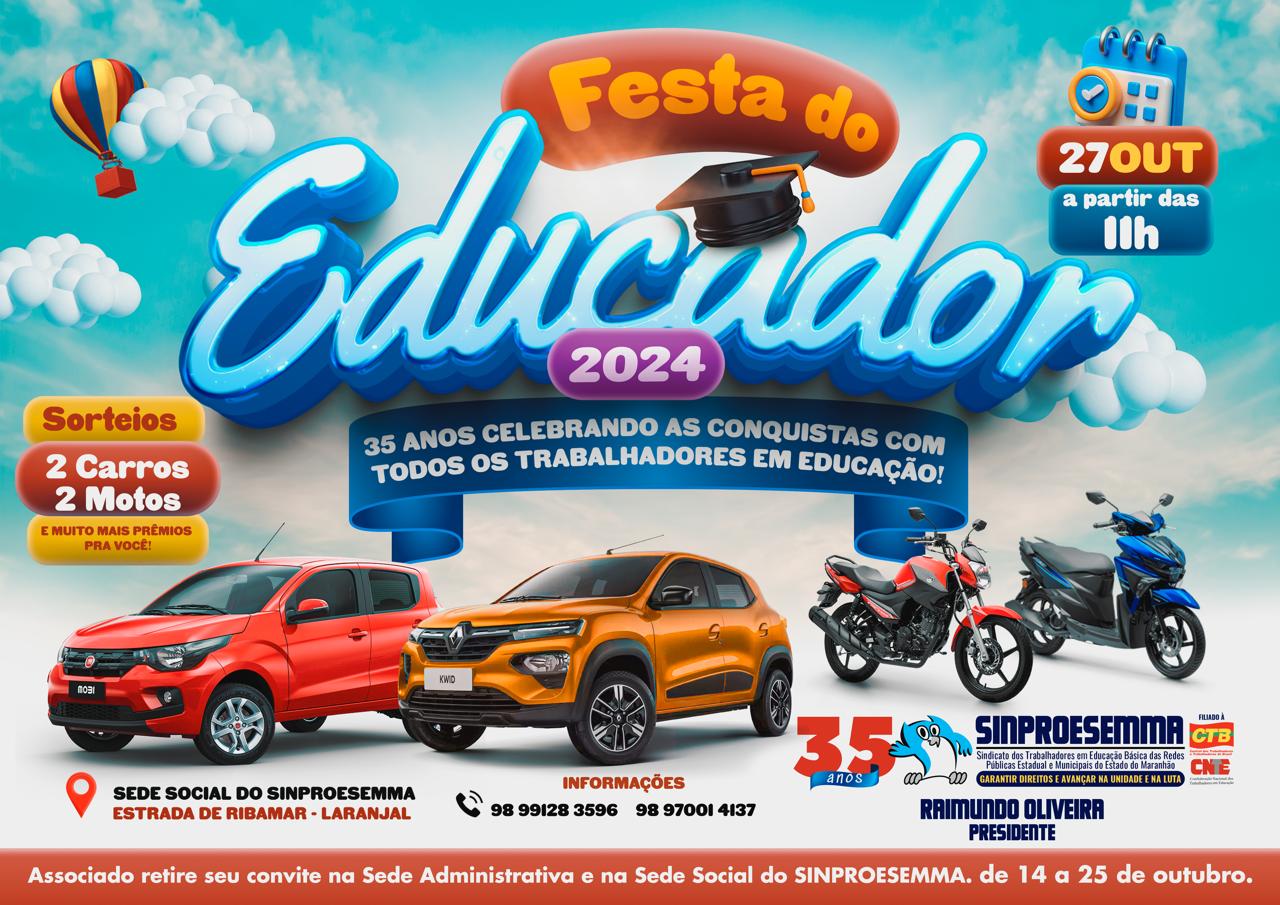 Sinproesemma realizará a grande Festa do Educador no dia 27 de outubro