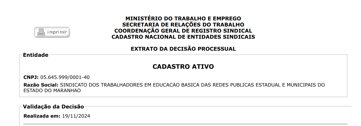 Sinproesemma atualiza e regulariza registro sindical da entidade