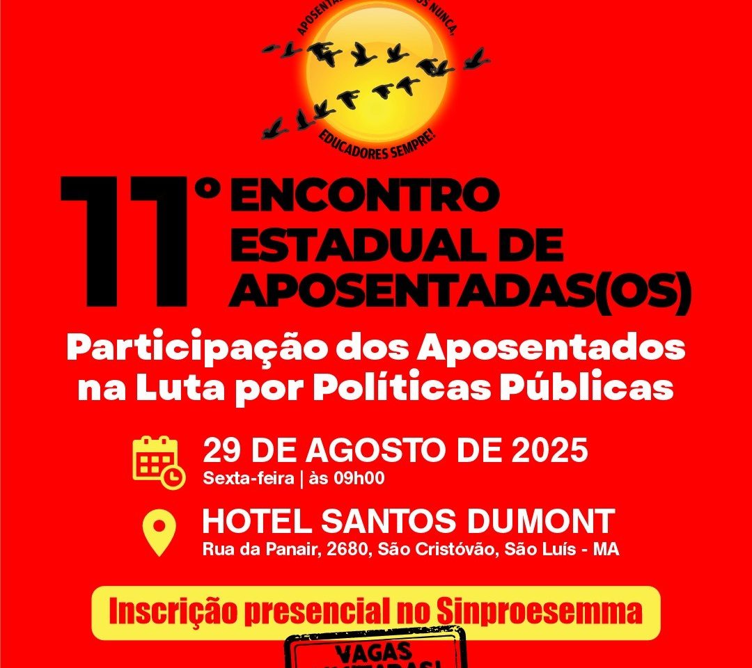Sinproesemma realizará o 11º Encontro Estadual dos Aposentados