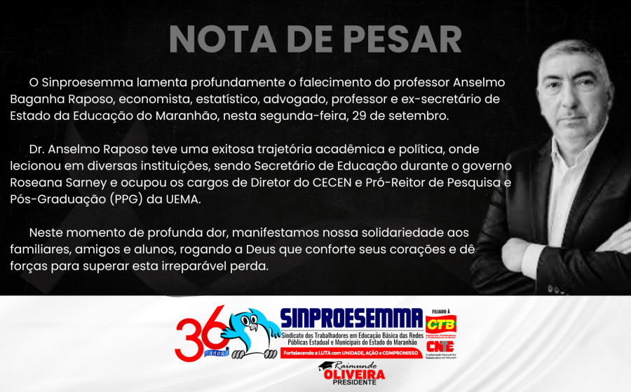 NOTA DE PESAR – ANSELMO RAPOSO